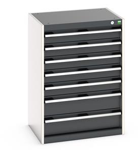 Cabinet consists of 5 x 100mm and 2 x 150mm high drawers 100% extension drawer with internal dimensions of 525mm wide x 400mm deep. The drawers have a U.D.L... Bott Drawer Cabinets 525 Depth with 650mm wide full extension drawers